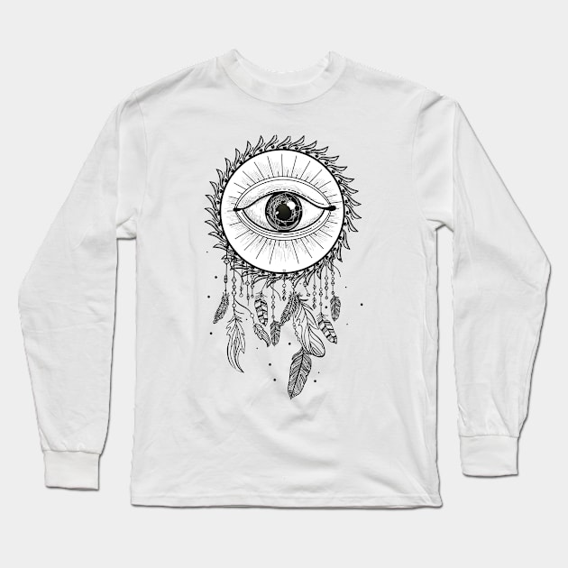 Eye Boho Long Sleeve T-Shirt by Manlangit Digital Studio